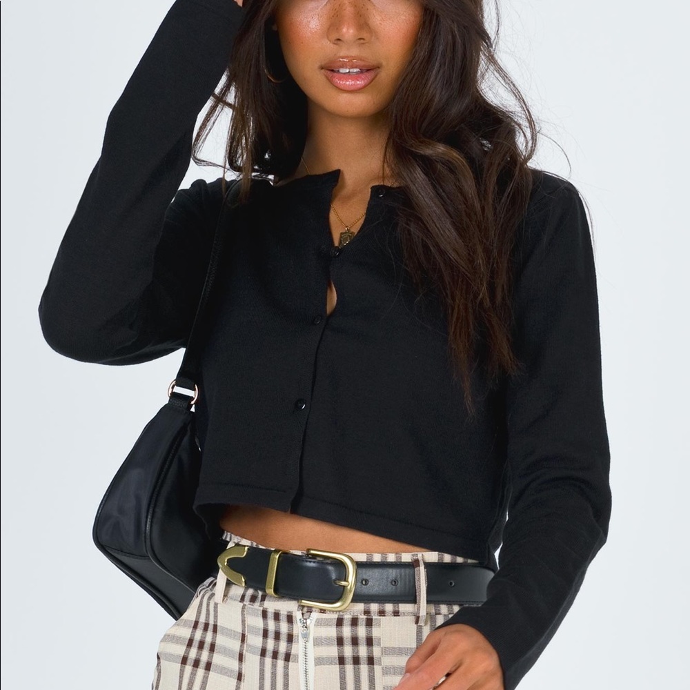Lioness Cher Black Cropped Cardi US4